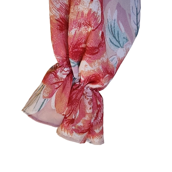 Flying Tomato Champagne & Strawberry floral off-the-shoulder tiered maxi dress - Picture 4 of 8